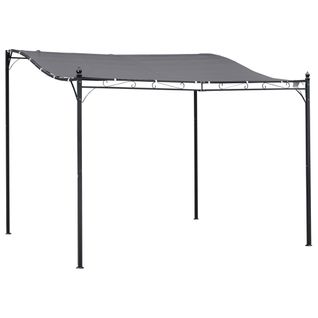 Pergola De Jardin Métal - 297x297 Cm Toit Pour Balcon Et Terrasse ,gris