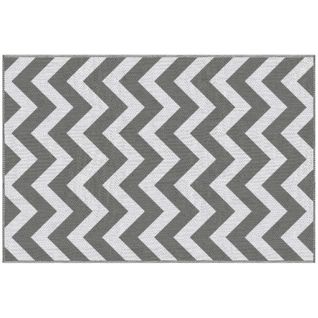 Tapis D'extérieur En Plastique Imperméable 121x182cm, Gris Clair Et Blanc, Pour Balcon