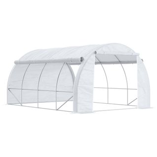 Serre En Plastique 3,97 X 3,02 X 2 M Avec Protection Uv, Résistance Au Vent, Porte Latérale, Blanc