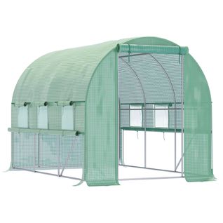 Serre Tunnel 2,95x2x2m Pvc Begehbar Avec 6 Fenêtres Uv-protection Pour Jardin