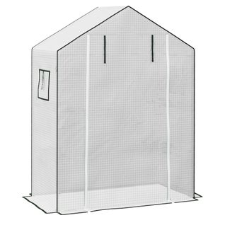 Folies De Remplacement Pe Avec Protection Uv, Porte Roulante, Fenêtres Latérales, Blanc