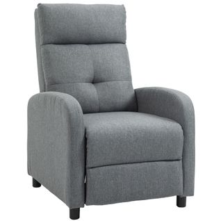 Fauteuil Relax Tissu Effet Lin, Ressorts Ensachés, Jusqu’à 150 Kg, Rembourré, Gris