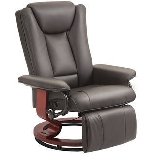 Fauteuil TV Inclinable En Similicuir, Dossier Réglable, Repose-pieds, Jusqu’à 150 Kg, Brun