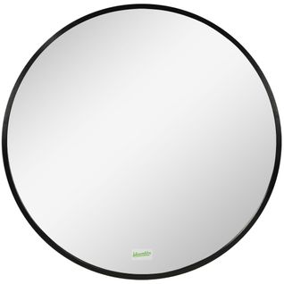 Miroir Rond Ø50 Cm Avec Cadre En Aluminium, Ip44, Pour Salon, Chambre, Salle De Bain
