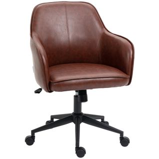 Chaise De Bureau Réglable En Hauteur Avec Fonction De Bascule, Jusqu'à 120 Kg, Similicuir, Brun