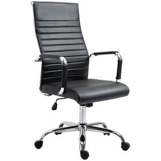 Chaise De Bureau Ergonomique, Fauteuil De Direction, Fonction Bascule, Similicuir, Noir