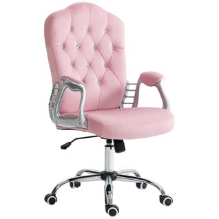 Chaise De Bureau Pour Femmes, Fonction Bascule, Réglable, Jusqu’à 120 Kg, Rose