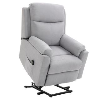 Fauteuil Électrique Avec Aide à La Montée, Relax Inclinable Pour Seniors, Lin Gris Clair