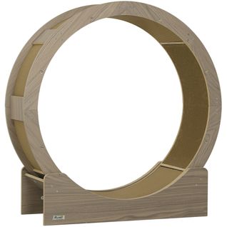 Roue Pour Chat En Bois De Noyer Avec Frein Et Griffoir, 91 Cm Pour Activité Saine