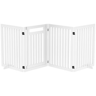 Barrière De Protection Pliante Sans Perçage, Freestanding Avec 2 Pieds De Soutien, Blanc 81 Cm