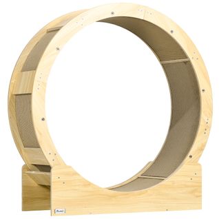 Roue Pour Chat En Chêne 91 Cm Avec Frein Et Griffoir, Pour Mouvement Sain Et Détente
