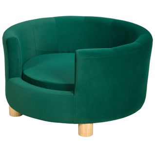 Canapé Pour Chien En Tissu Doux Et Pieds En Bois, Élégant Et Confortable, 65x64x37cm