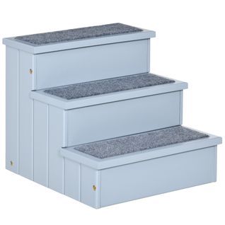 Escalier Pour Animaux En Tissu, 3 Marches, Avec Rangement, Gris