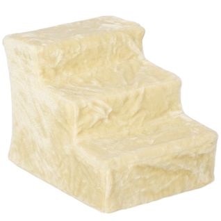Escalier Pour Animaux 3 Marches Pluche Beige Pour Chat Jusqu'à 4,5 Kg