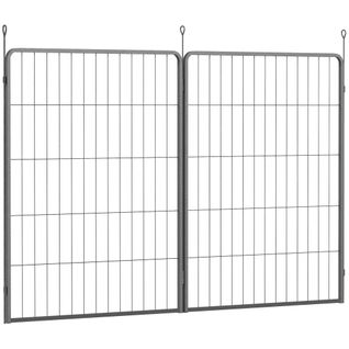 Clôture Pour Chiots En Acier, 2 Panneaux D'extension Pour Parc, 80 X 100 Cm, Noir