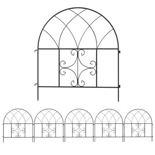Clôture De Jardin En Acier 300 Cm X 70 Cm Haut Décorative Éléments De Clôture En Treillis Noir