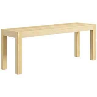 Banc 2 Places En Bois De Pin, Style Campagnard, Cuisine, Charge Max 240 Kg, Naturel 120x33x45cm