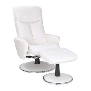 Fauteuil De Relaxation Manuel - Nephos - Cuir Blanc