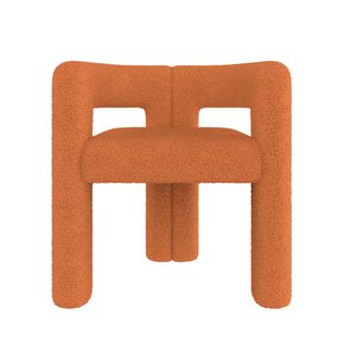 Fauteuil, Tissu Velours Teddy,orange