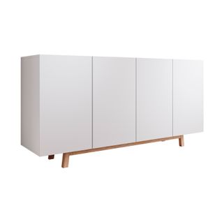 Bahut Buffet Pour Salon Salle à Manger En Blanc Avec LED 160x40x79cm Siena