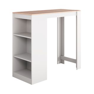 Table Haute Pour Cuisine Salle à Manger En Blanc Et Sonoma 110x50x103cm Kyra