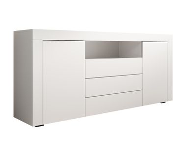 Bahut Buffet Pour Salon Salle à Manger En Blanc 160x35x72cm Yanis
