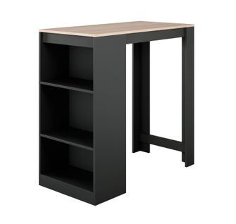 Table Haute Pour Cuisine Salle à Manger En Noir Et Sonoma 110x50x103cm Kyra