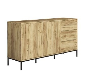 Bahut Buffet Pour Salon Salle à Manger En Couleur Chêne Alpes 150x41x80cm Serena
