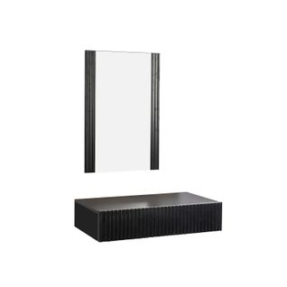 Coiffeuse Pour Chambre à Coucher En Noir 80x42x97cm Velia