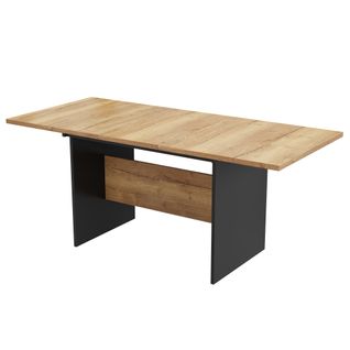 Table à Manger Élargissable,140/180 X 80 Cm,bois Naturel,convient Pour 4-6 Personnes