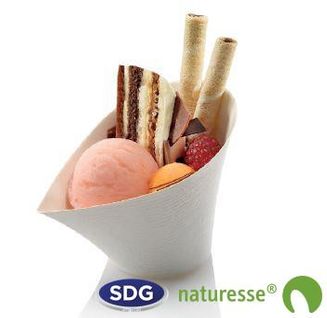 Coupelle à Glace En Pulpe De Cellulose 12x9 Cm - Sdg - Lot De 400