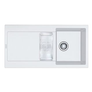 Evier à Encastrer 1 Bac Et Demi Franke Maris Fragranit Avec Vidage Manuel Blanc Artic
