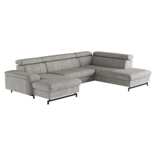 Canapé panoramique EMMA terminal à droite rimini gris clair