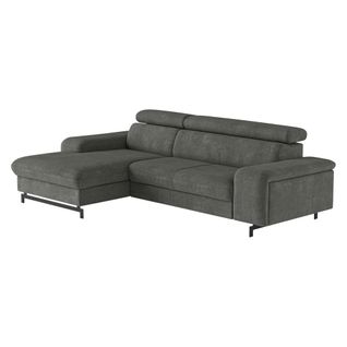 Canapé d'angle convertible EMMA gauche orlando acier