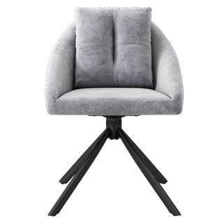 Chaise Pivotante En Velours Gris Moderne, Élégant Fauteuil Pivotant Gris - Lot De 2 Chaises