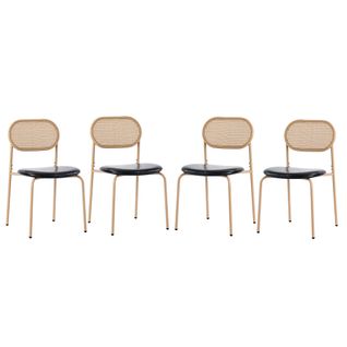 Ensemble De 4 Chaises De Salle à Manger, Chaise De Loisirs Moderne En Rattan