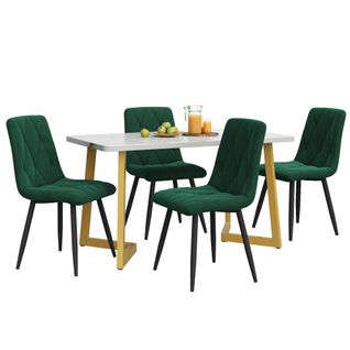 Ensemble De Salle à Manger (set, Table Rectangulaire 117×68 Cm Avec 4 Chaises)