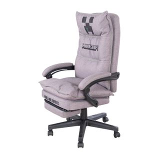 Chaise Gaming Confortable - Rotation 360° Et Hauteur Ajustable - Gris Creeper Minecraft