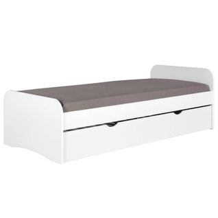 Pack Lit Gigogne Avec 2 Matelas Thaïs   Blanc 90x200 Cm