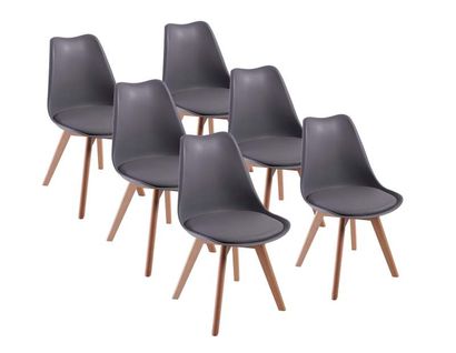 Chaises De Salle à Manger Scandinave, Gris, Lot De 6