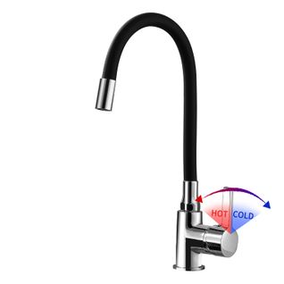 Robinet De Cuisine Flexible Rotatif à 360 °, Noir