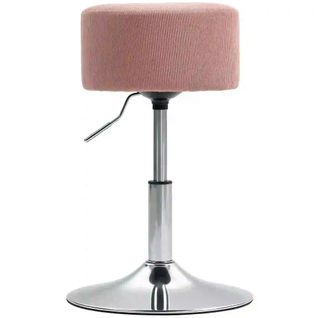 Tabouret De Bar Rose En Velours Côtelé, Pivotant Et Réglable