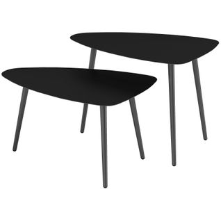 Set De 2 Tables Basses Géométriques En Acier, Usage Intérieur/extérieur