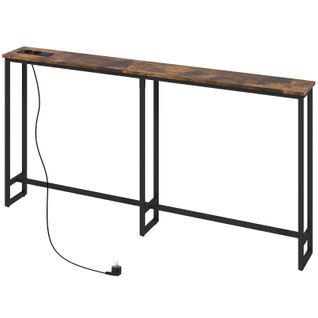 Console D'entrée Industrielle Avec Chargeur Intégré Et Structure Acier, 160 X 20 Cm