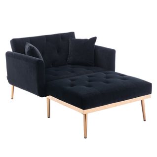 Fauteuil Moderne Relax Inclinable 3 Positions Avec Revêtement Amovible, Noir