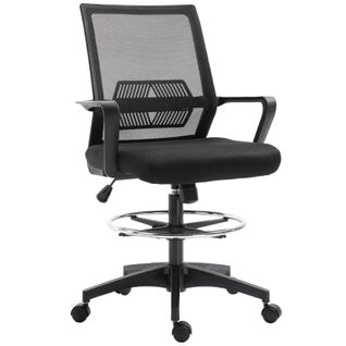 Chaise De Bureau Ergonomique à Filet, Avec Repose-pieds Réglable Et Dossier Basculant