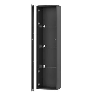 Vitrine Noire 170 Cm Avec Éclairage LED Rgb, Étagères Et Vitres En Acrylique