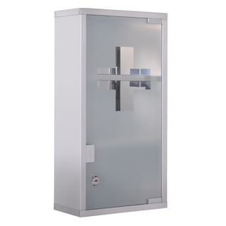 Armoire à Pharmacie Murale En Acier Inoxydable Avec Serrure, 3 Compartiments, 25x12x48 Cm