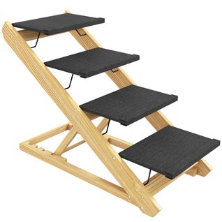 Rampe Et Escalier 2 En 1 Pour Chien, Pliable, Hauteur Réglable, 4 Niveaux