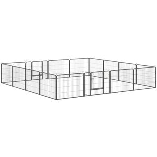 Parc Pour Chiots Modulable 16 Panneaux, 60 Cm, Métal, Intérieur/extérieur